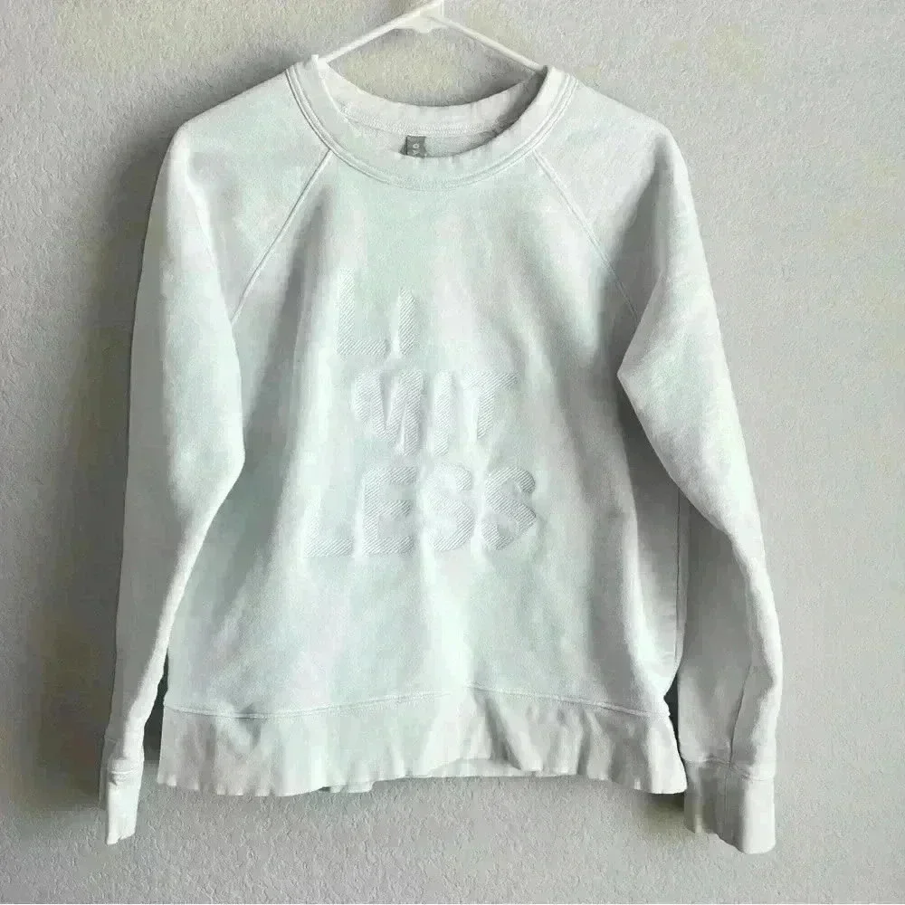 Athleta White Limitless Graphic Crew Sweater Size Medium‎